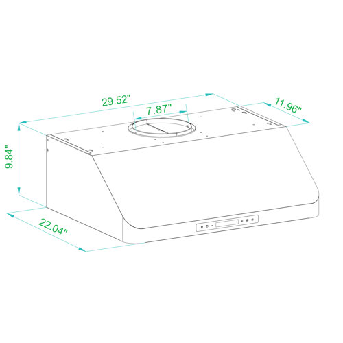 Winflo 112 Series 30" 466 CFM Convertible Under Range Hood in